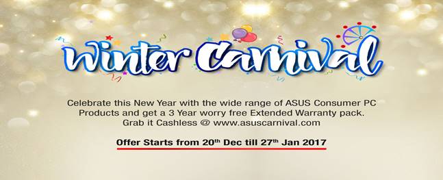 Read more about the article ASUS celebrates Christmas and New Year with ‘Winter Carnival offer’ on all consumer PC products in India