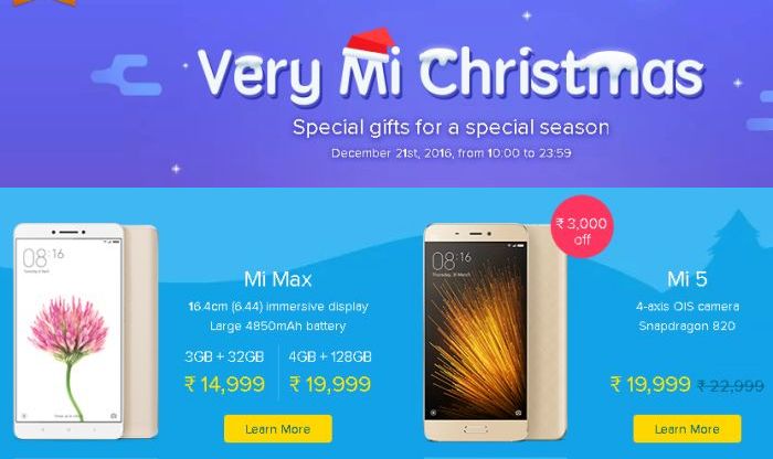 Read more about the article Xiaomi announces Christmas sale 2016